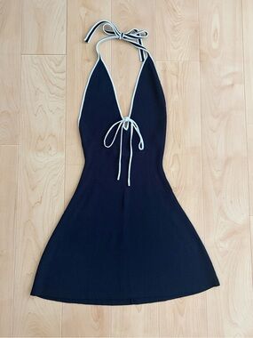 Wild Fable Navy Knit Dress with White Trim